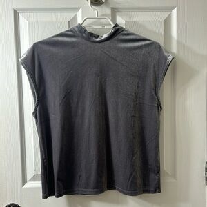 Shirt velour like grey silver Joe Fresh half sleeve women’s small soft to touch